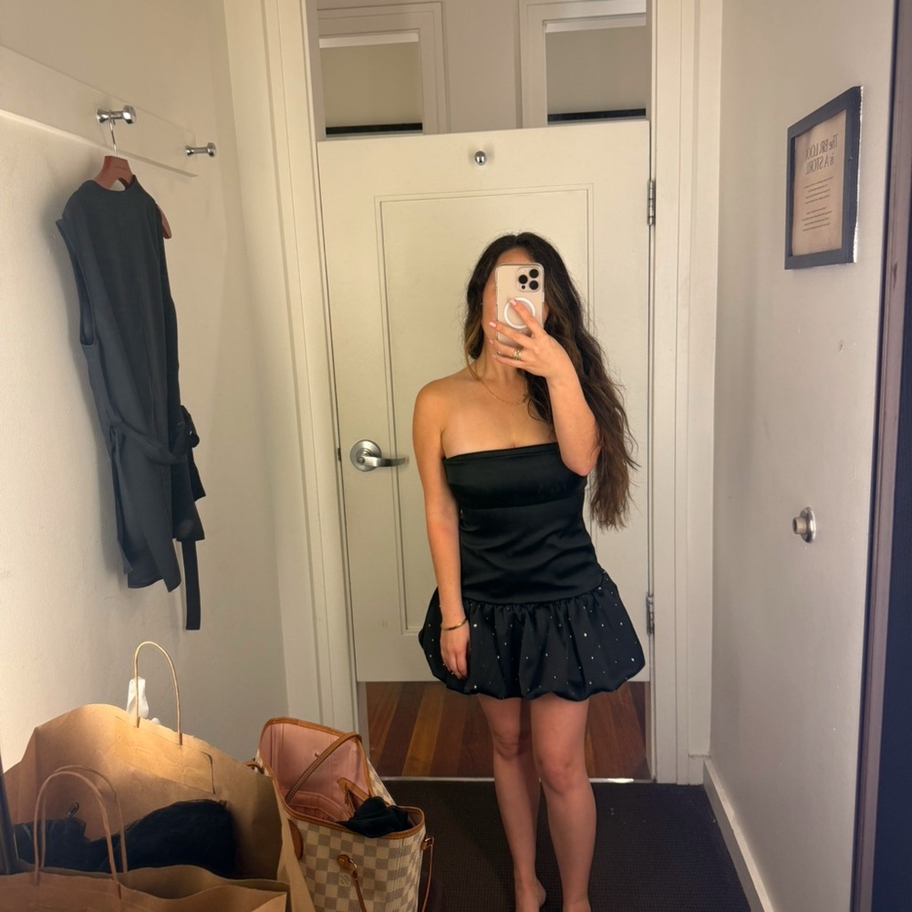 NWT Black Strapless Mini Dress